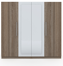 Шафа (шкаф) з ДСП/МДФ в спальню/вітальню/дитячу Martina F 4-х дверна дуб сонома трюфель+білий Blonski