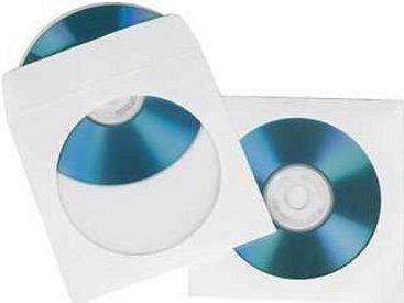 Конверт для CD и DVD дисков белый с окошком - фото 1 - id-p644990418