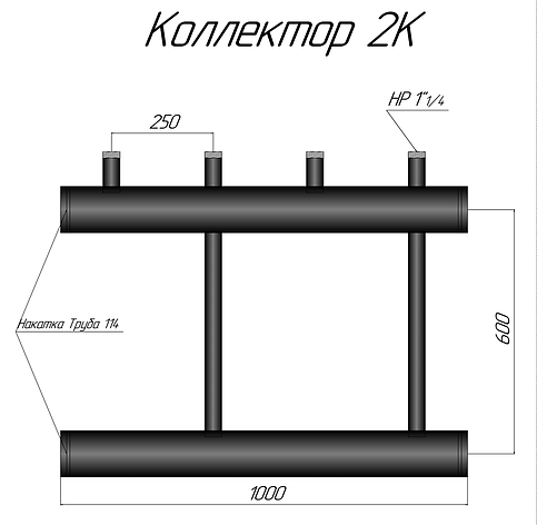 Розподільний колектор на 2 контуру, фото 2