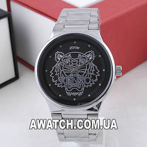 Жіночі кварцові наручні годинники Kenzo B159 / Кензо на металевому браслеті сріблястого кольору