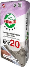 ВСТ20 Суміш штукатурна стартова цементно-вапняна сіра 25 кг ANSERGLOB (48шт./піддон)