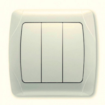 Выключатель CARMEN 3-й крем. Код УКТ ЗЕД 8536508000, фото 1