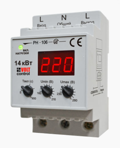 Реле напруги автомат захисту VOLT CONTROL РН-106 (60А) SKU0000941