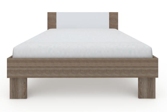 Ліжко з ДСП/МДФ в спальню Martina Z1 1,4x2,0 дуб сонома трюфель+білий Blonski