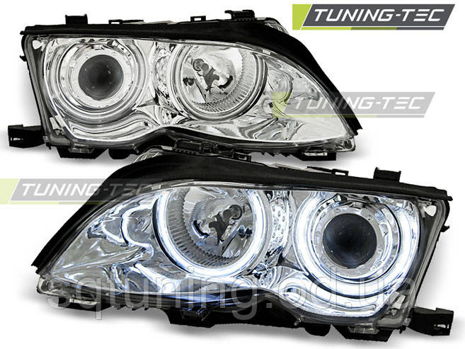 Фари BMW E46 09.01-03.05 ANGEL EYES CHROME