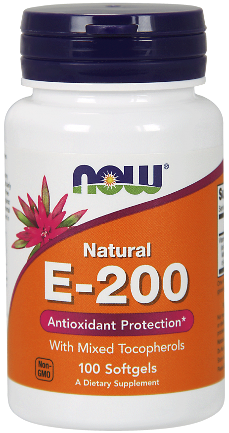 Now Natural E-200 Mixed Tocopherols 100 softgels
