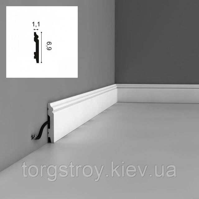 Підлоговий плінтус SX165, 2m. Плінтуси з поліуретану і дюрополімер, фото 1