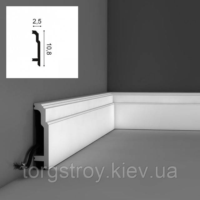 Напольный плинтус SX155, 2m. Плинтусы из полиуретана и дюрополимера, фото 1