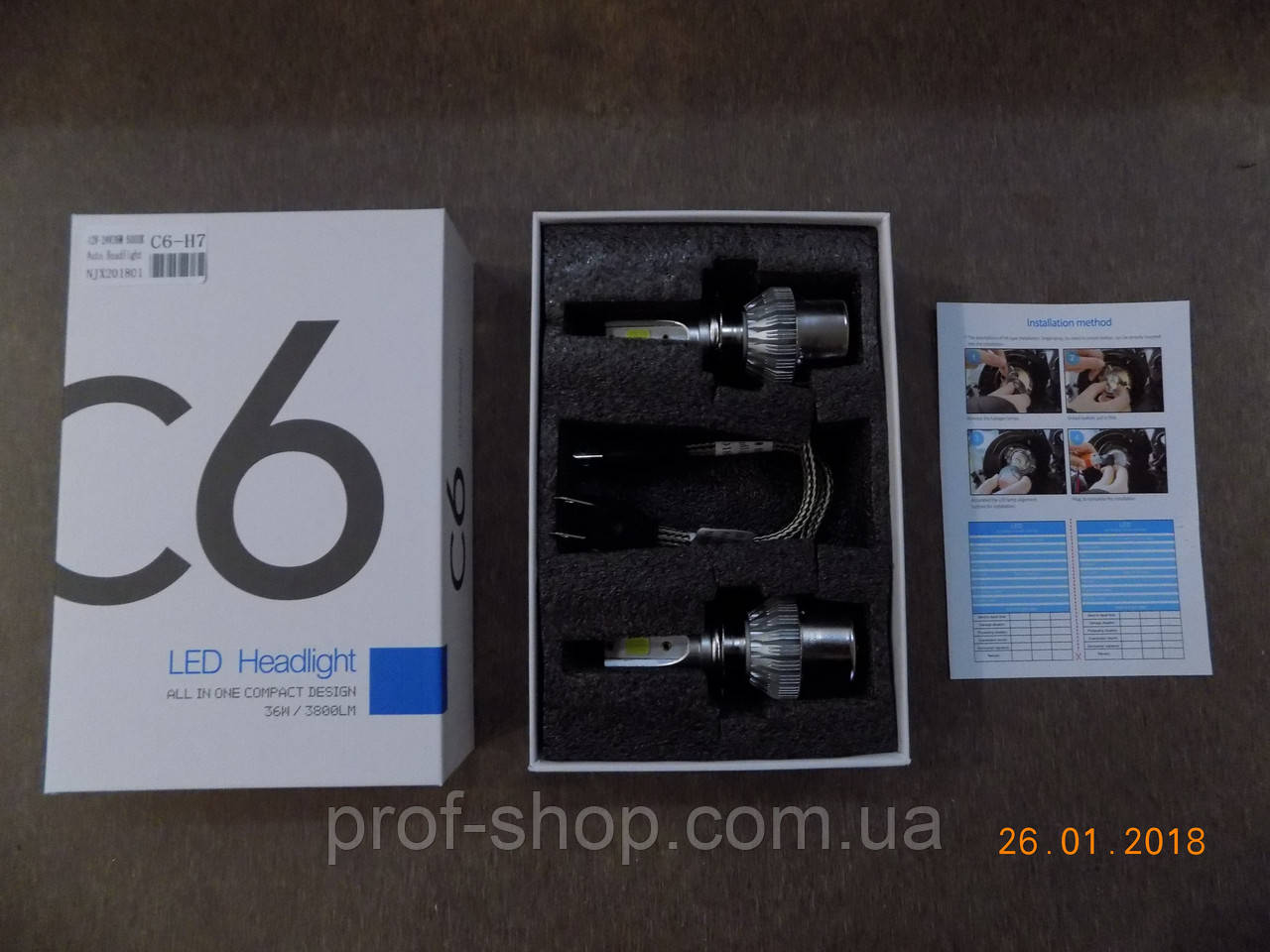 Світлодіодні лампи для автомобільних фар (LED Headligt) Н7 36W 6000 K (виробництво LED, Китай)