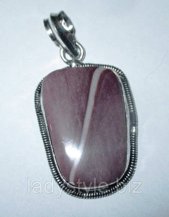 Серебряный кулон с мукаитовой яшмой от студии LadyStyle.Biz купить украшения с натуральным чароитом серебро перстень кулон подвеска аметист с голубым агатом кольцо серьги