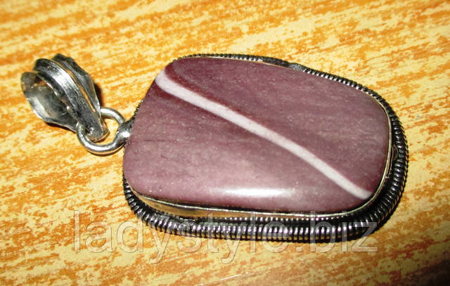 Красивая подвеска с натуральной яшмой от студии LadyStyle.Biz украшения с натуральнным чароитом купить адуляр кольцо серебро