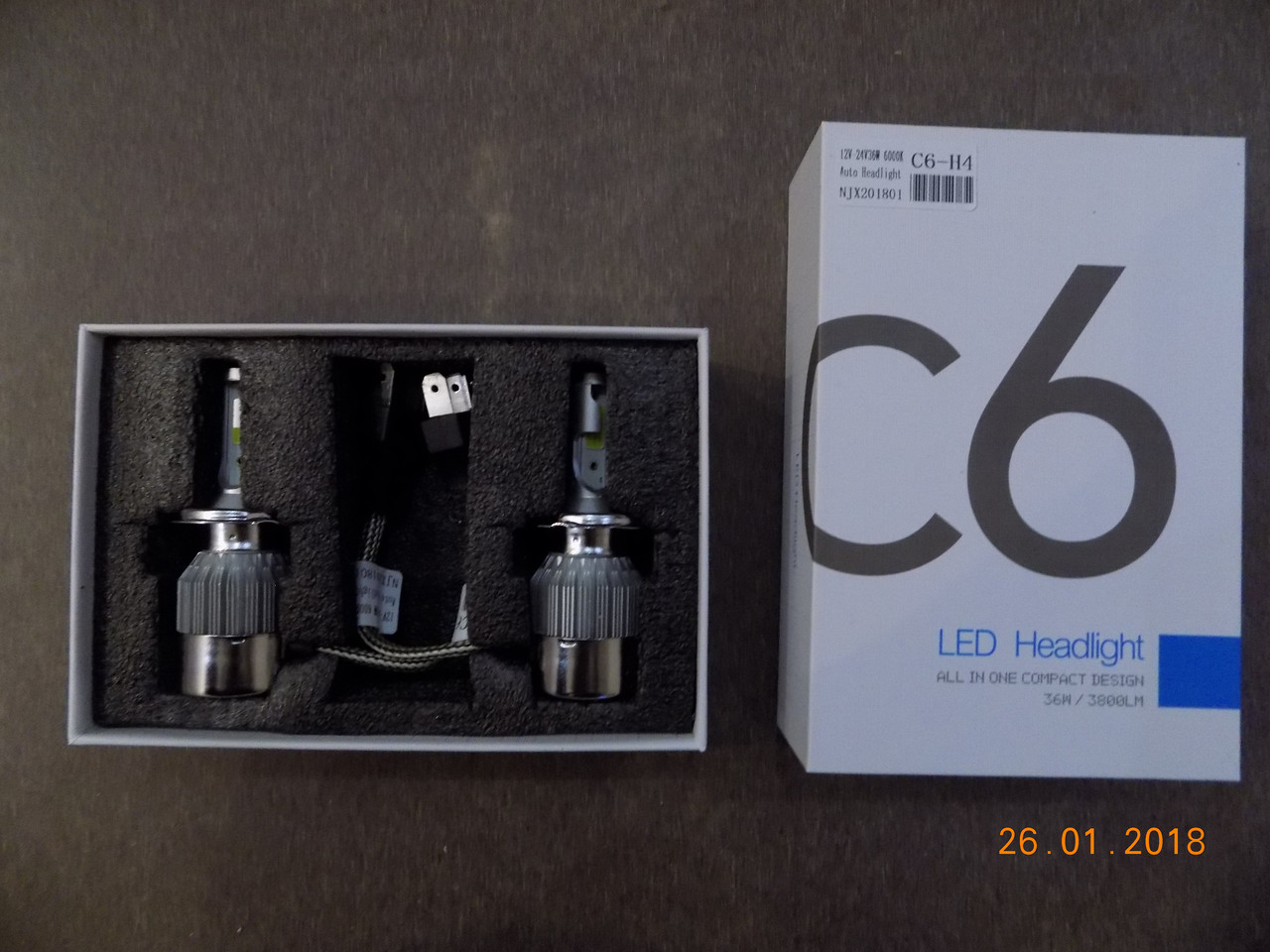 Комплект светодиодных автоламп LED Headlight C6 H4 36 W (пара) (производство LED, Китай) - фото 1 - id-p645238894