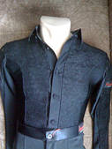 Комбідрес чоловічий, сорочка чорна біфлекс із гіпюром чоловіча для танців Латина, 164