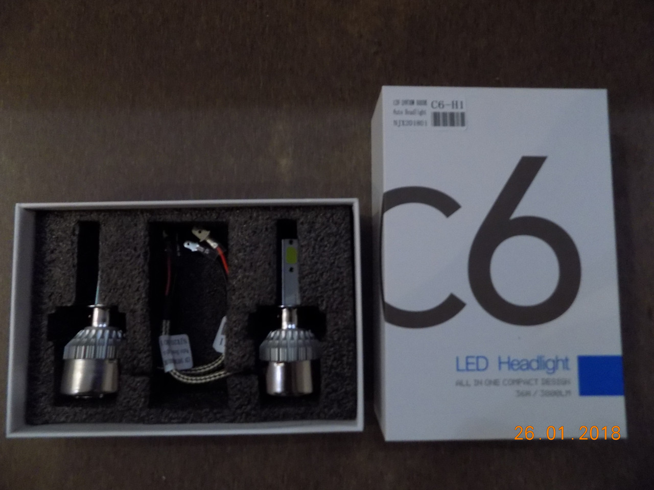 Комплект светодиодных автоламп LED Headlight C6 H1 36 W (пара) (производство LED, Китай) - фото 1 - id-p645239218