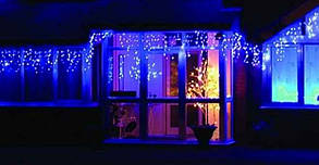 Новорічна гірлянда Бахрома 500 LED, Блакитний світло 22,5 W, 24 м + Нічний датчик, фото 5