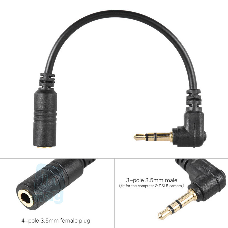 DSLR-адаптер кабель з 3.5 mm jack female (мама) 4-піна на 3.5mm jack male (тато) 3-піна