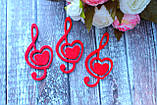 Фетровий декор "Мелодія кохання" 8 см червоного кольору, фото 3