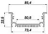 Профіль світлодіодний CP70 для світлодіодних стрічок дизайнерський, вбудований, фото 3