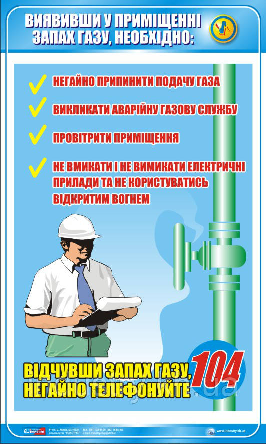 Стенд. Що робити, почувши запах газу. 0,6х1,0. Пластик