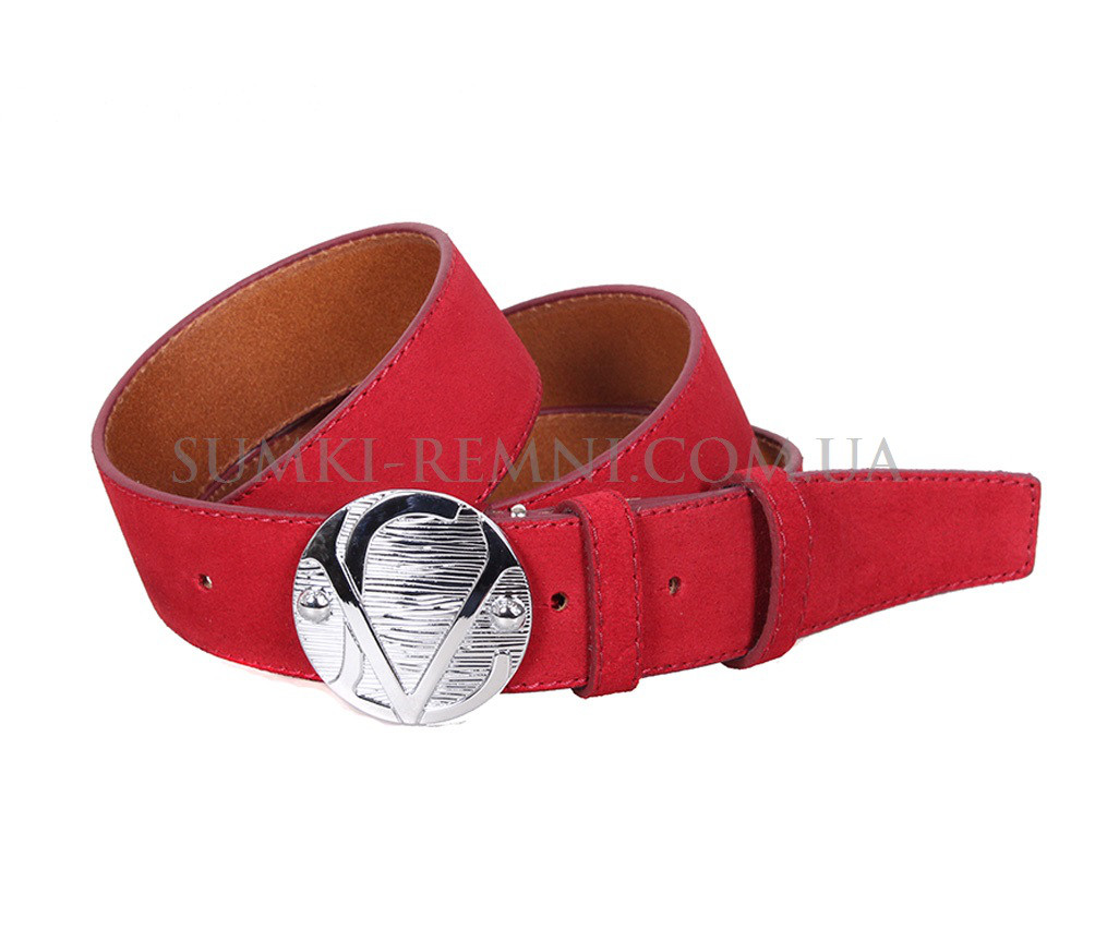 Жіночий ремінь з натуральної шкіри Z63-33 червоний, фото 1