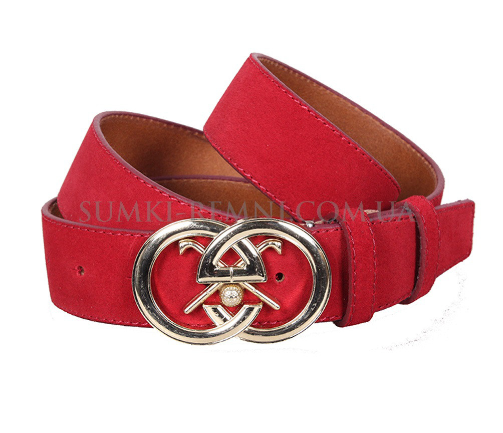 Жіночий ремінь з натуральної шкіри Z63-315червоний, фото 1