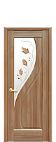 Міжкімнатні двері "Прима" глухе полотно зі склом сатин і кольоровим малюнком