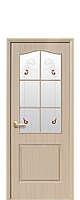 Міжкімнатні двері "Класик" зі склом сатин і кольоровим малюнком