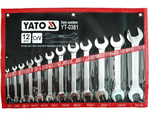 Набір ріжкових ключів 6х7 — 30х32мм "САТИН" YATO 12 шт.