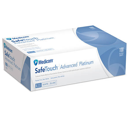 Рукавички одноразові SafeTouch Advanced Platinum S White (без пудри), фото 2