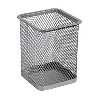 Підставка для ручок квадратна Axent 80*100 метал, срібляста