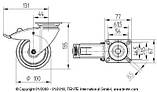 Поворотний ролик із колісним гальмом 2477 PJO 100 P50, Ø 100 мм, фото 2