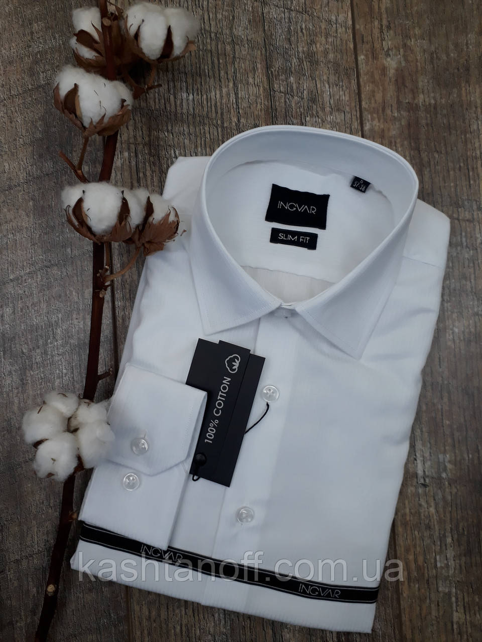 Сорочка білого кольору в смужку 100% бавовна, фото 1