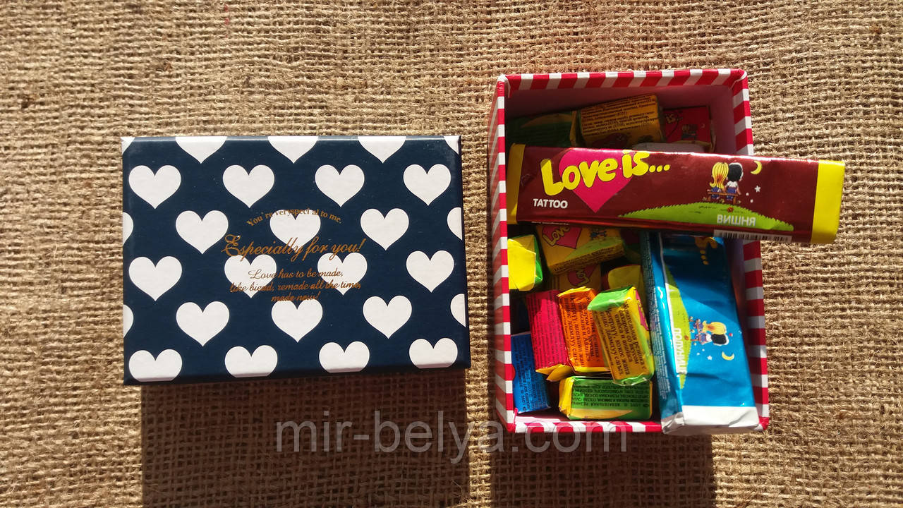 Жуйки Love is 5 смаків мікс жувальна гумка лові іс подарунковий набір 30 штук, фото 1