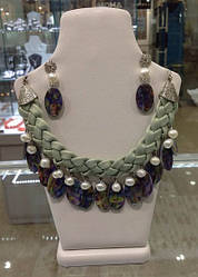 Дизайнерський набір із природним камінням перли галіотіс