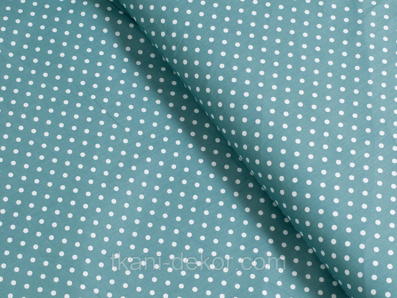 Сатин (бавовняна тканина) горох на морській хвилі, фото 1