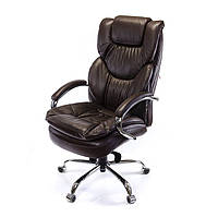 Високе шкіряне директорське крісло з ергономічним підголовником ФЛОРИДА CH MB темно-коричневий