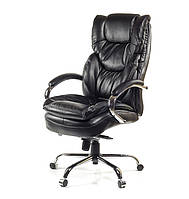 Високе шкіряне директорське крісло з ергономічним підголовником ФЛОРИДА CH MB чорний