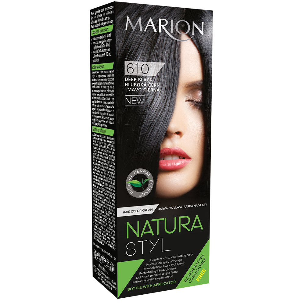Фарба для волосся Marion Natural Styl 610 Глибокий чорний 40/40/10 мл (4118027)