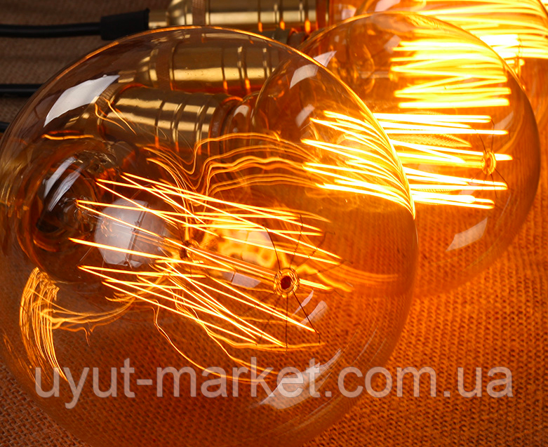 Лампа Эдисона 40Вт E27 G95 Amber янтарная полировка - фото 5 - id-p588048327