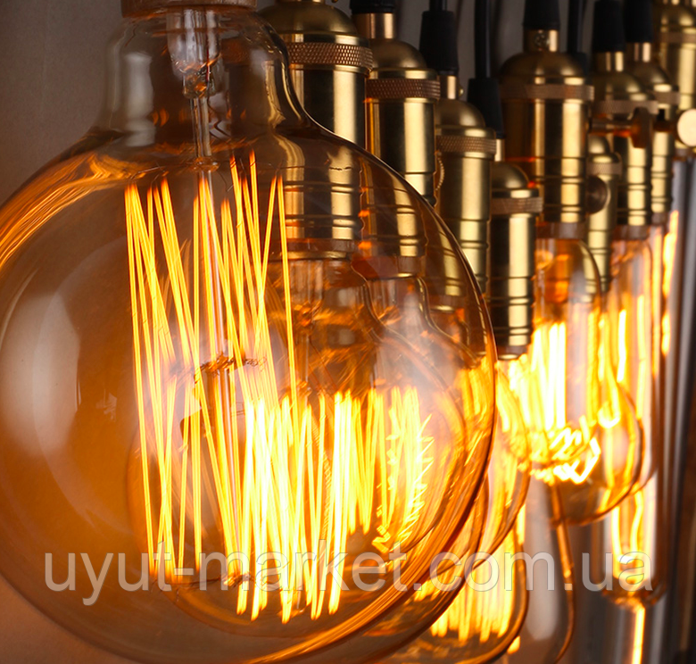 Лампа Эдисона 40Вт E27 G95 Amber янтарная полировка - фото 6 - id-p588048327