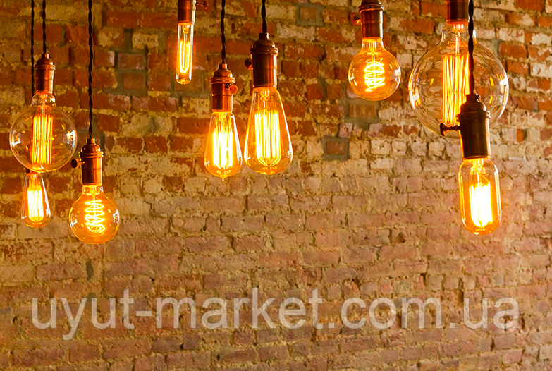 Лампа Эдисона 40Вт E27 G95 Amber янтарная полировка - фото 7 - id-p588048327