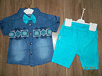 Нарядные летние костюмы для мальчика с джинсовой рубашечкой на 3 года