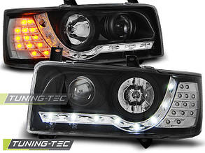 Фары VW T4 90-03.03 TRANSPORTER DAYLIGHT BLACK LED INDICATION