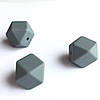 МІНІ гексагон (темно сірий) 14мм, силіконова намистина, фото 2
