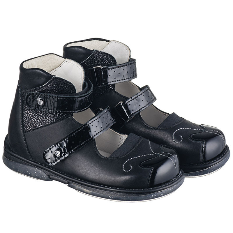 Ортопедические туфли для девочек Memo Princessa 3LY Черные - фото 2 - id-p645668818