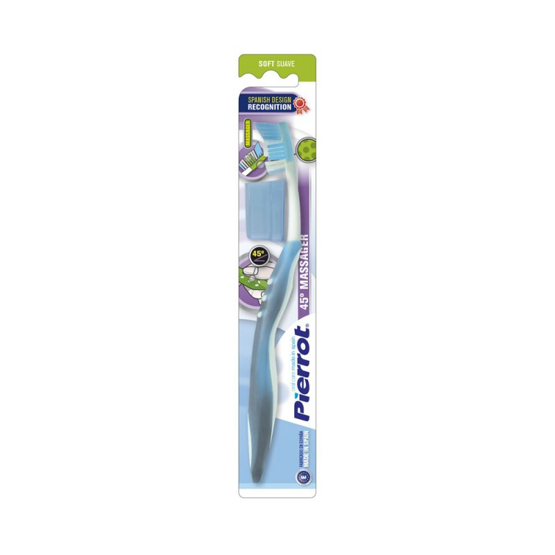 Зубна щітка Pierrot Massager toothbrush 45º, м'яка, блакитна Ref.01