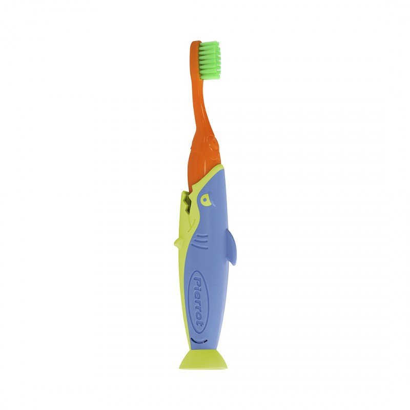 Дитяча зубна щітка "Акула", Pierrot Sharky toothbrush, від 2 до 8 років, жовтогаряча із синім, Ref.99