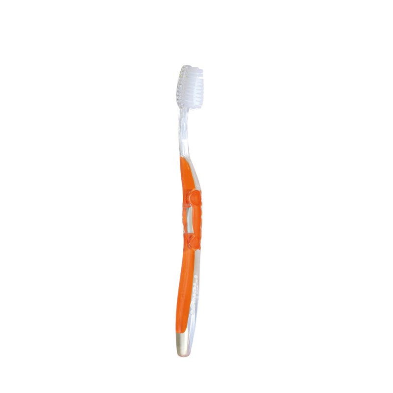 Зубна щітка ортодонтична, Pierrot Orthodontic tootbrush, середньої жорсткості (medium), жовтогаряча, Ref.19