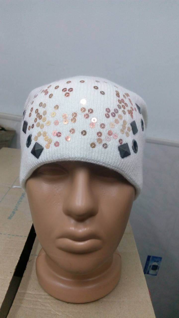 Шапка жіноча біла, фото 1