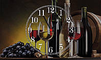 Часы настенные стеклянные "Вино и бокалы" Т-Ок 008 SG-30050014